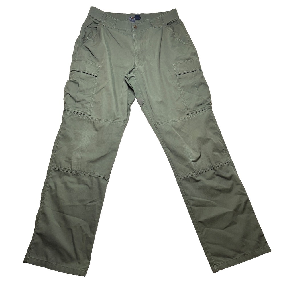 5.11 Tactical Series Pants Mens (Fits 33x34) Green Ripstop Cargo Workwear